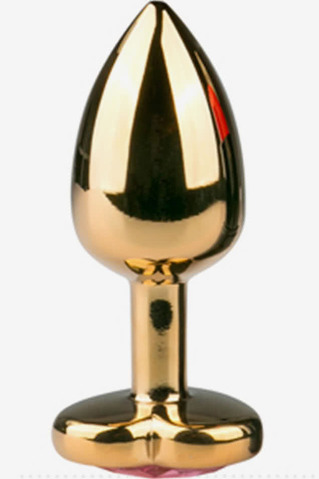 Metal Butt Plug No.3 Gold/Pink