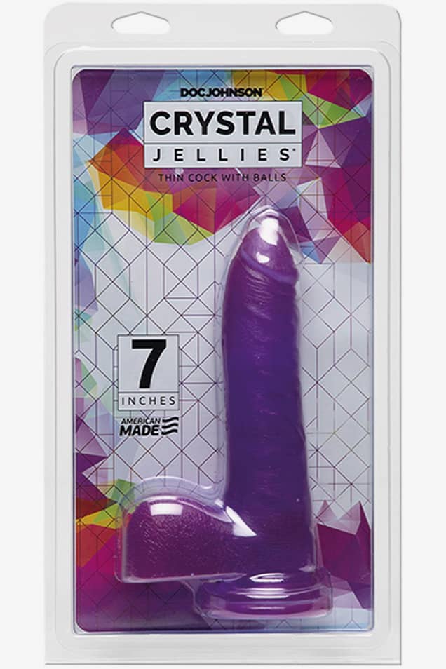 Crystal Jellies Thin Cock w. Balls 7in