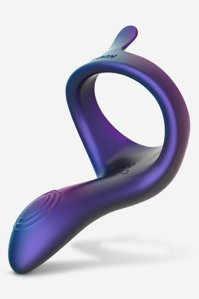 Hueman Vibrating Strap-On Cock Ring Purple