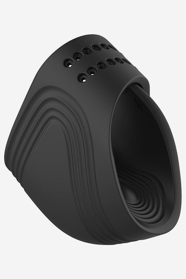 Ramrod Adjustable Vibrating Cockring With Remote Black
