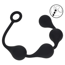 Levelz - Waterdrop Silicone Anal Balls - Black - L - 40 mm